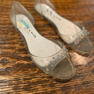 NINA clear jelly sandals w crystals